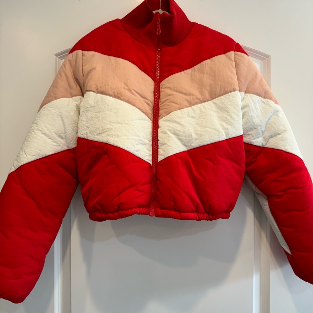 Colorful Chevron Puffer Jacket